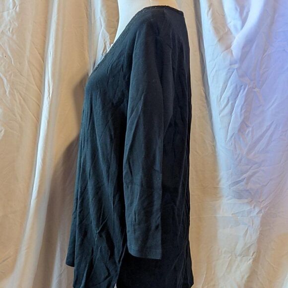 🆕NWT CAROLYN TAYLOR BLACK LONG SLEEVE TUNIC - Picture 6 of 12